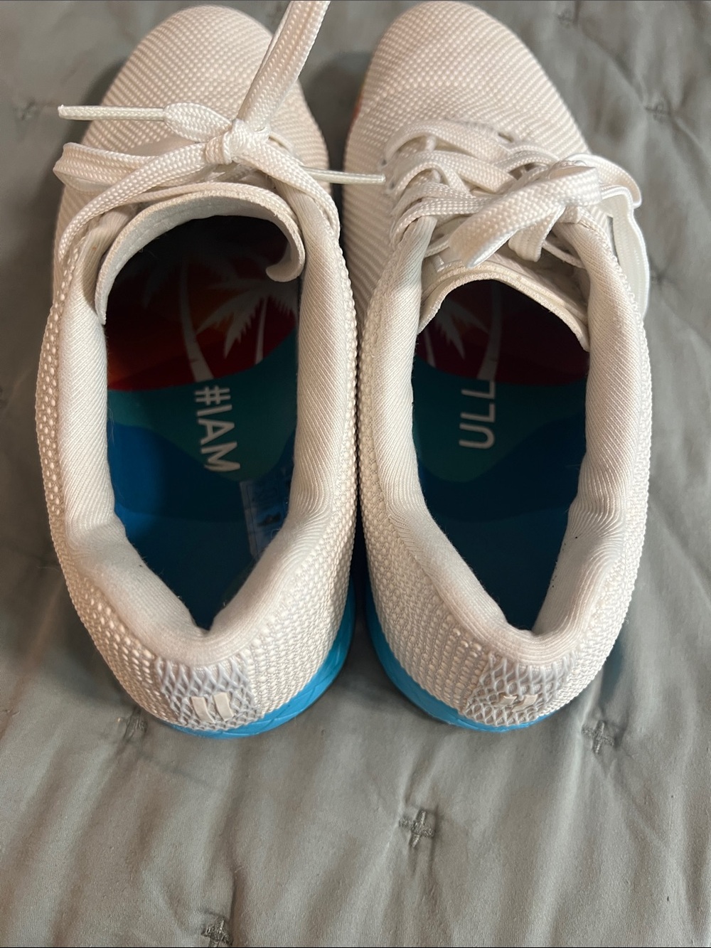 NOBULL Off-White Knit Trainers with Rainbow Accent Sole - Picture 8 of 8